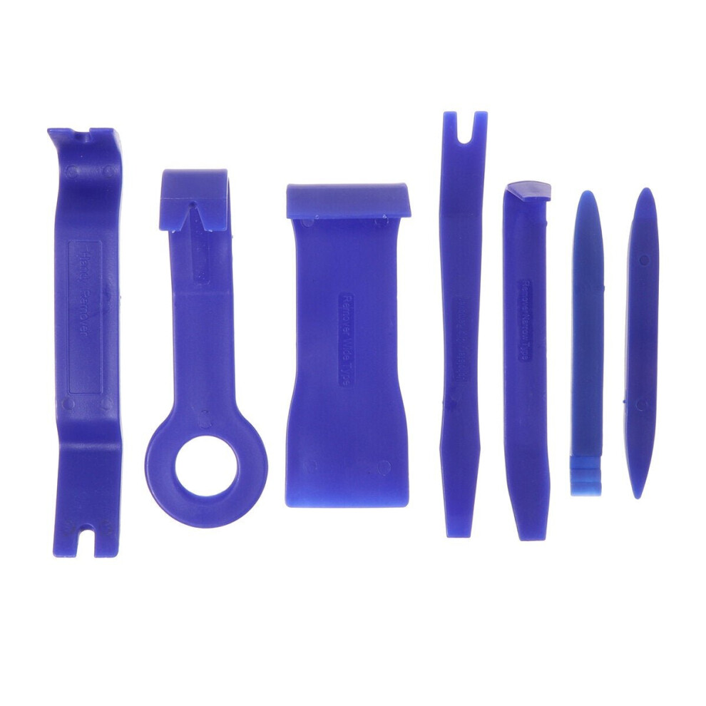 (B: 7Pcs) Disassembly Tool Car Trim Removal Tool Kit Panel Door Pry Dash Interior Clip Set Plastic 3654659296047