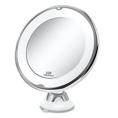 Portable 10x Magnifying Makeup Vanity Mirror with LED Light