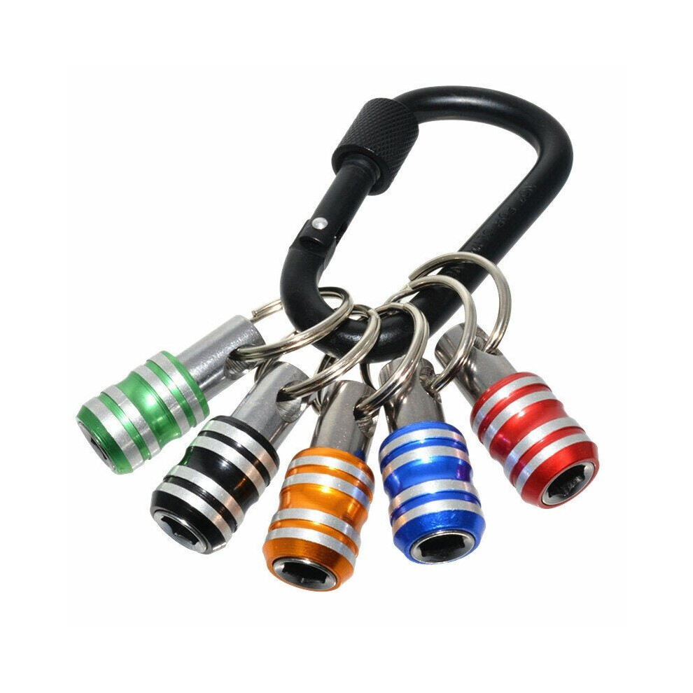 (Colorful) Stainless Steel Socket Extension Rod Hand Tool Combination 1/4 Batch Head Quick Change Sleeve Keychain Extension Rod Hardware