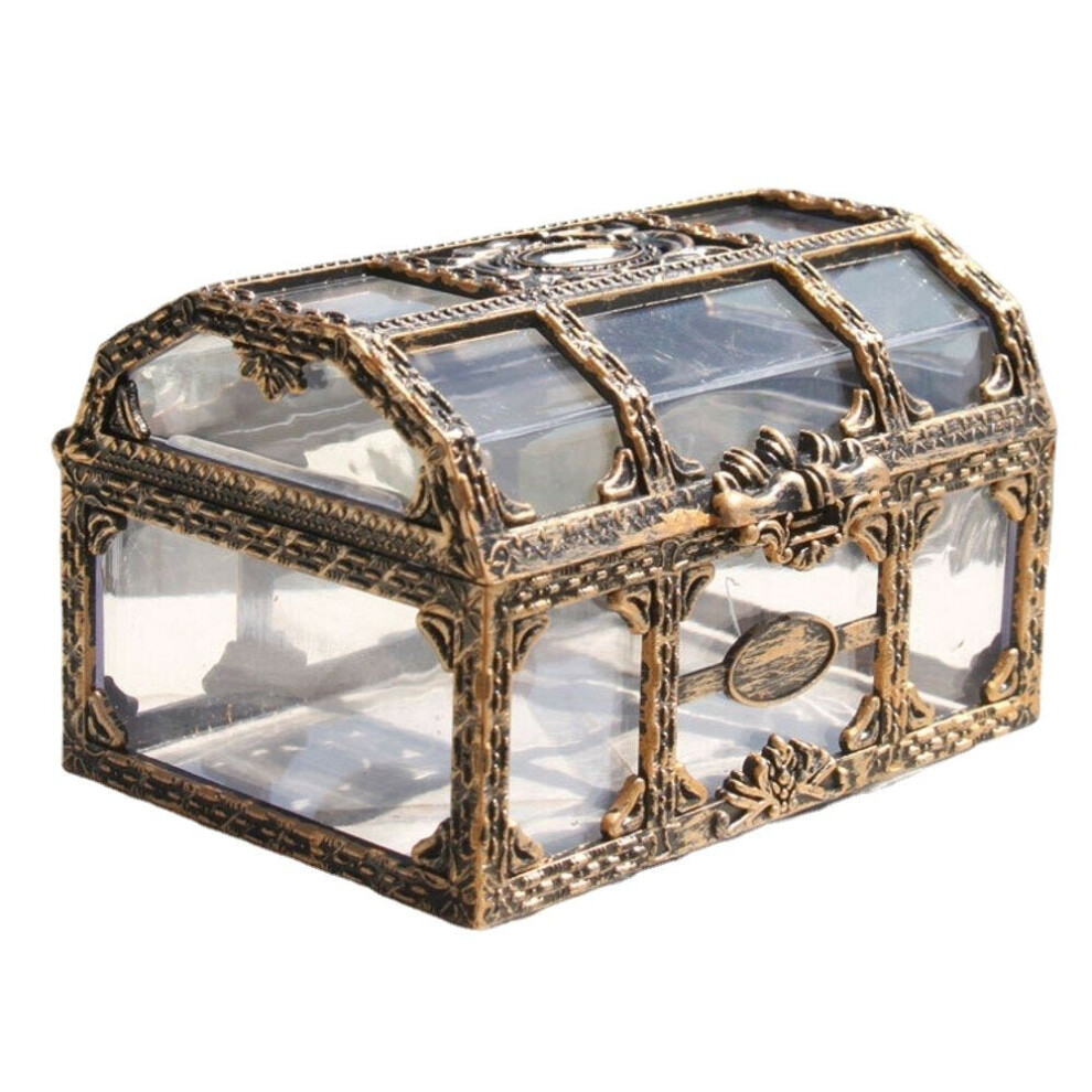 Pirate Transparent Treasure Box Simulation Crystal Jewel Box Plastic Box Pirate Scene Decoration Props Transparent Storage Box