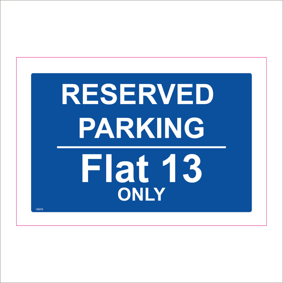 (300 x 200mm - 12 x 8, Sticker / Sav - White Background) CM976 Reserved Parking No Personalise Your Text Choice Words Only Sign car park-image-OPC-P5XFXZ2-NEW