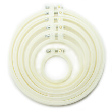 HAND A Set of 6 Sizes Colourful Circular Plastic Embroidery Hoops - Sizes: 7, 10, 14, 21, 25 and 29 cm Diameter