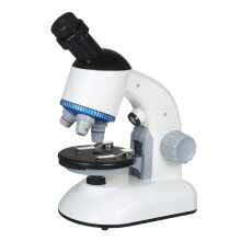 (White) Kids Microscope Objects and Specimen Observation Magnification with Battery LED Light