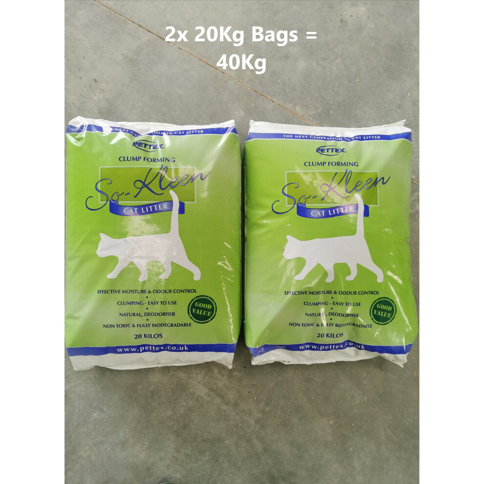 So Kleen Cat Litter 20Kg, 2 Pack