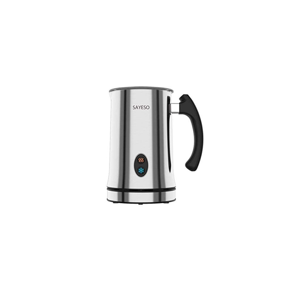 Milk Frother, SAYESO Electric Milk Frother and Warmer with Hot Cold Functionality, Stainless Steel Foam Maker, Automatic Shut-Off Milk Steamer fo