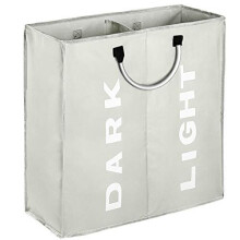 IHOMAGIC 2 section Collapsible Laundry Bag Foldable 60L Laundry Hamper Durable 600D Oxford Laundry Basket Clothes Sorter Portable Multiuse Storag