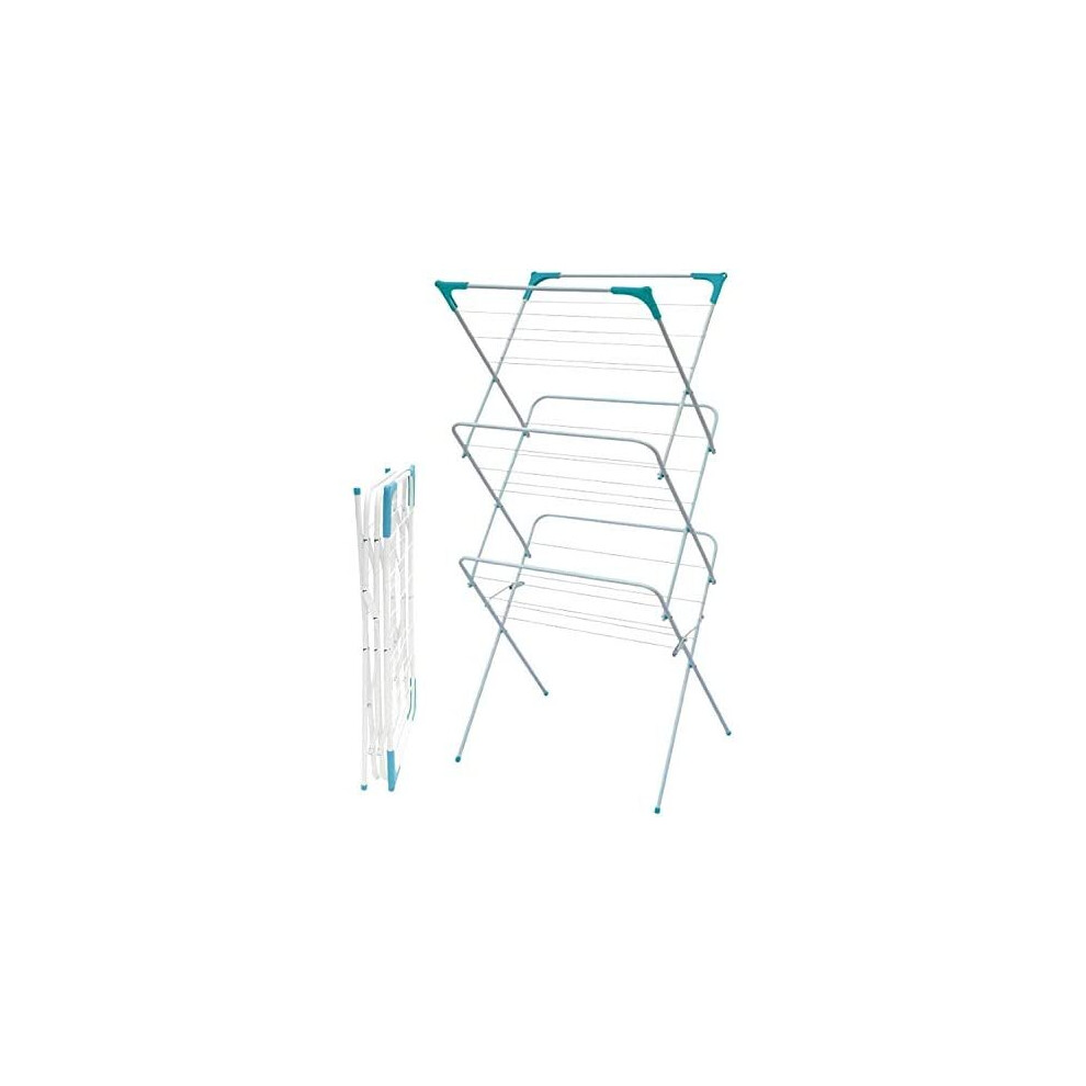 3 TIER FOLDING METAL 12M CONCERTINA CLOTHES TOWEL AIRER DRYER DRYING RACK STAND