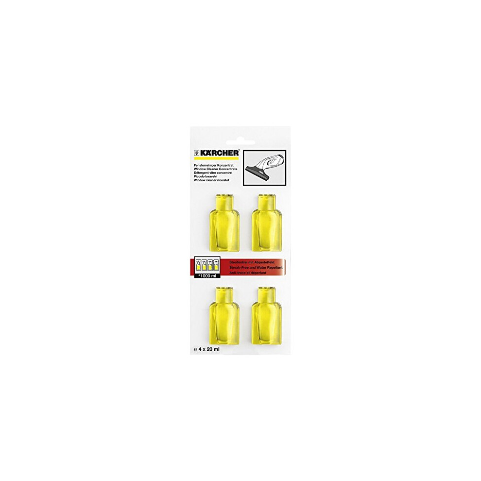 Karcher Window Vacuum Cleaner Glass Cleaning Concentrate Capsules. (4 x 20ml)