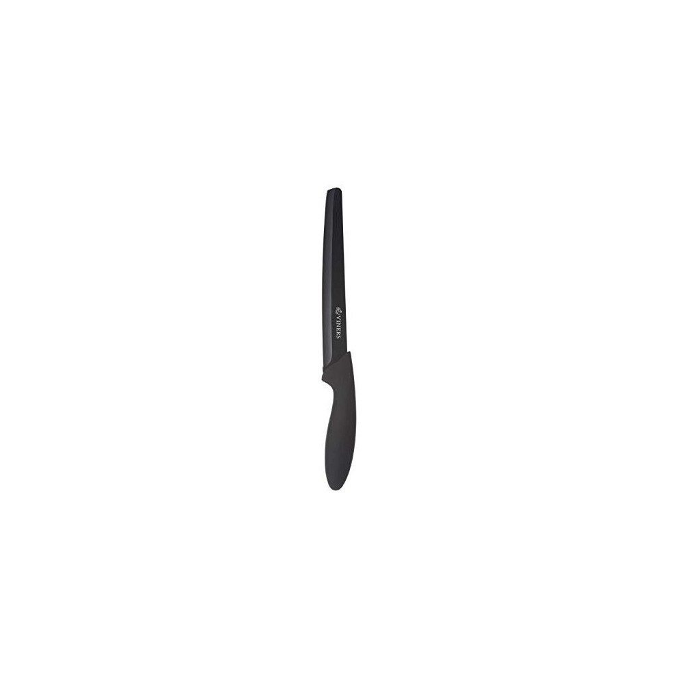 Viners Assure 8 Bread Knife | Soft Grip Handle Safety Kitchen Knife with a 10 Year Guarantee | Stainless Steel, Black