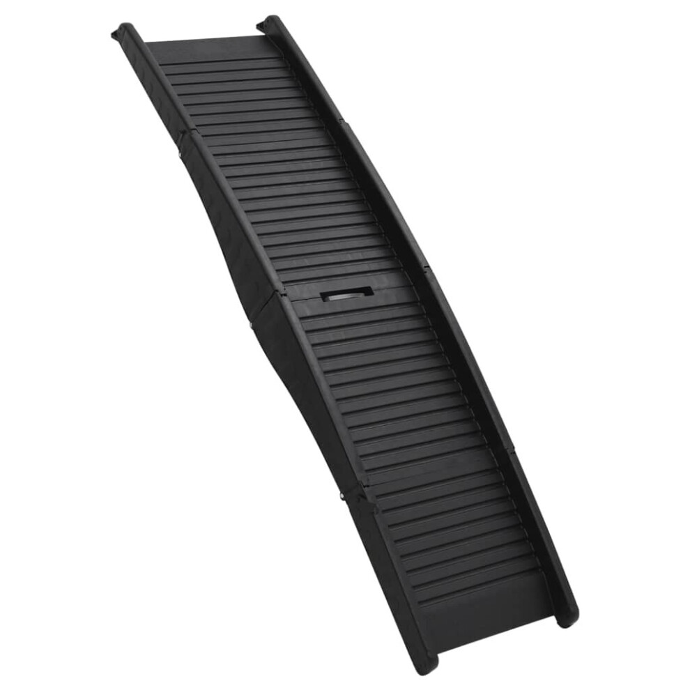 vidaXL Folding Dog Ramp Black 153x40x12.5 cm Plastic Pet Bridge Stair Cat Step