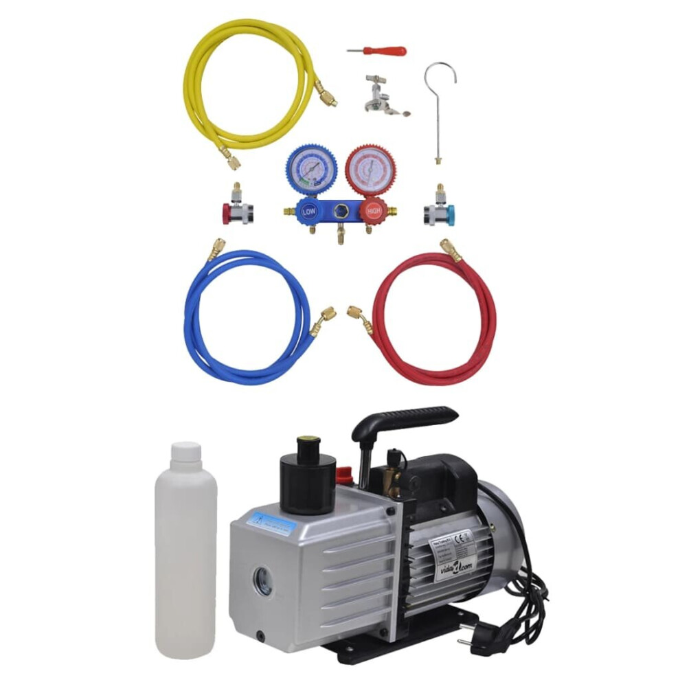 vidaXL Vacuum Pump 100 L/min with 2-way Manifold Gauge Set in Tool Kit Pump