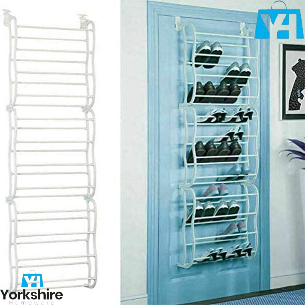 36 PAIRS OVER THE DOOR SHOE RACK WALL HANGING CLOSET ORGANIZER STORAGE STAND