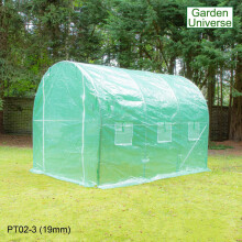 Polytunnel Garden Universe 19mm Galvanised Frame Greenhouse Poly Tunnel 2 x 3 m