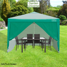 Gazebo 3x3m By Garden Universe Heavy Duty Pop up Frame Marquee Canopy Tent Green