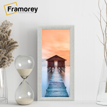 (12x8 Inch) Glitter Sparkle Picture Frame / White Photo Frames / Stardust Star Photo Frames / Photo Print Frame / Panoramic Modern Poster Frames