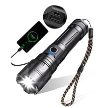 Maxesla Type C LED Torch Rechargeable 3000LM, 5000mAh Battery Torches LED Super Bright, IPX5 Waterproof Rechargeable Torch 5 Modes Adjustabl