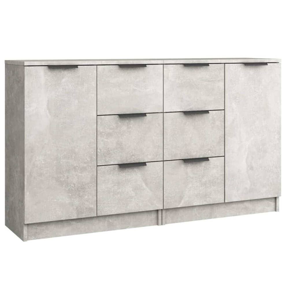 (concrete grey, 2) vidaXL 2x Sideboards Engineered Wood Cupboard Console Cabinet Multi Colours