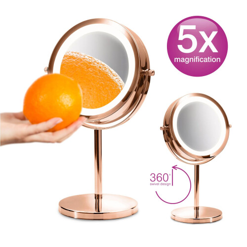 Rio Rose Gold Double Sided Cosmetic LED Mirror 2