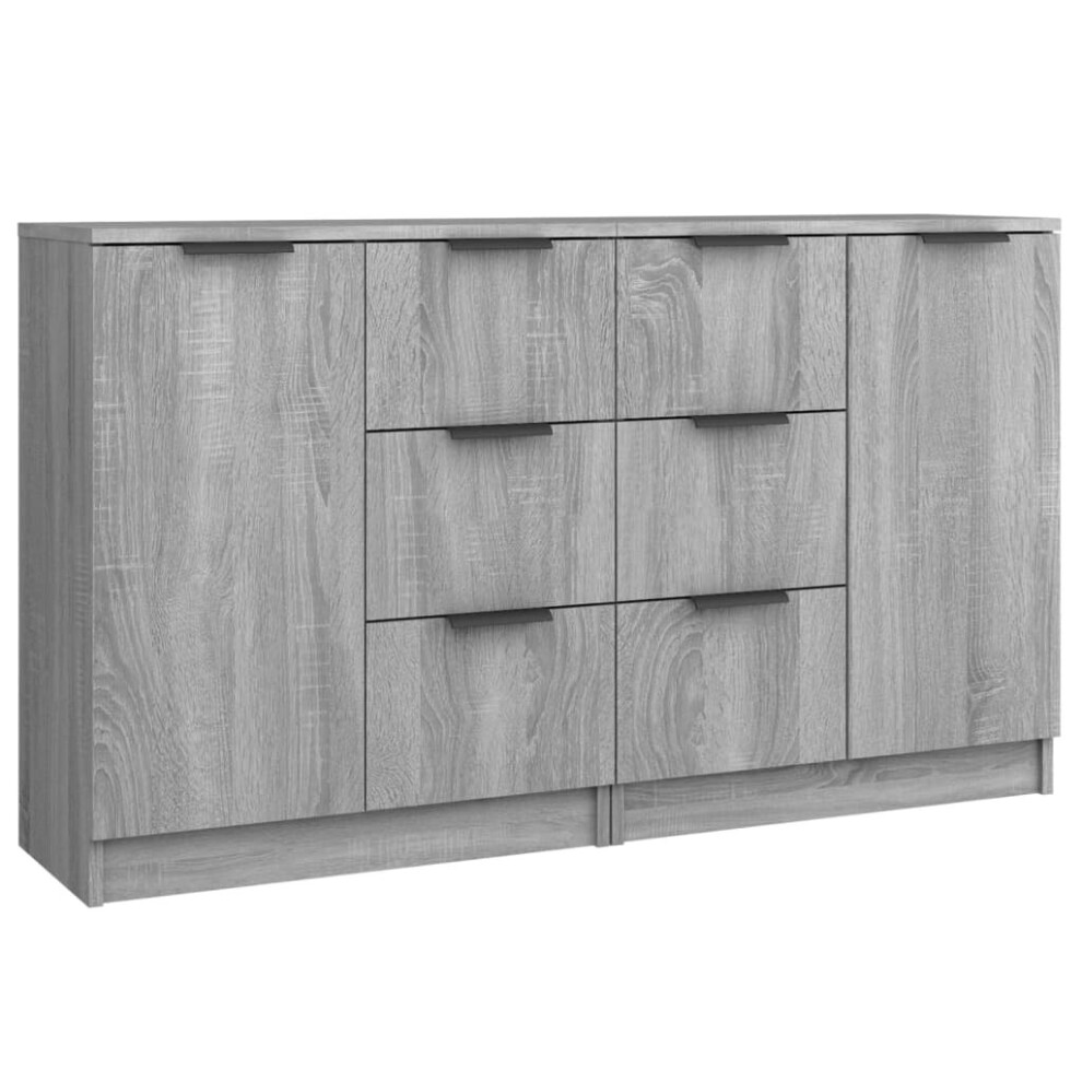 (grey sonoma, 2) vidaXL 2x Sideboards Engineered Wood Cupboard Console Cabinet Multi Colours