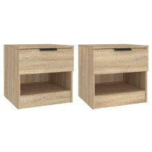 (sonoma oak, 2) vidaXL 1/2x Bedside Cabinet Engineered Wood Home End Side Table Multi Colours