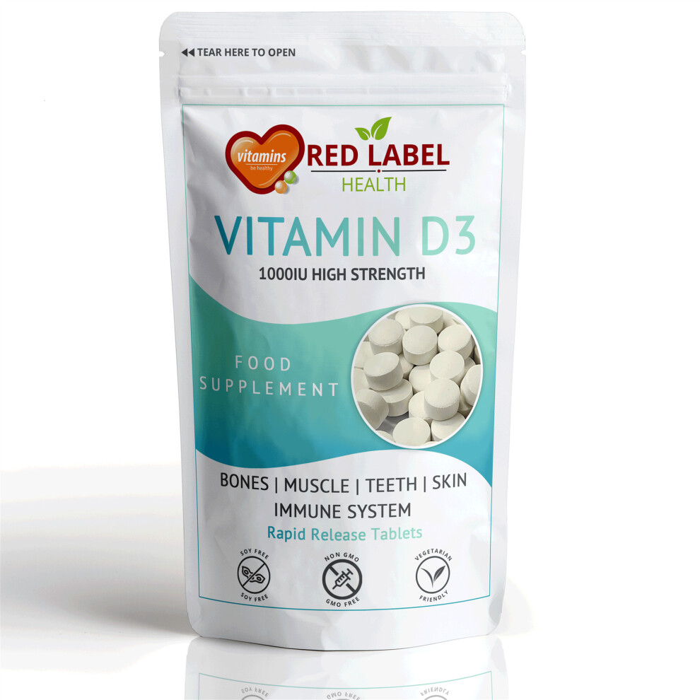 Vitamin D3 1000IU 120 Tablets High Strength Teeth Health Immune