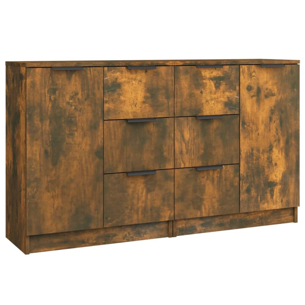 Vidaxl (Smoked Oak, 2) 2X Sideboards Engineered Wood Cupboard Console Cabinet Multi Colours