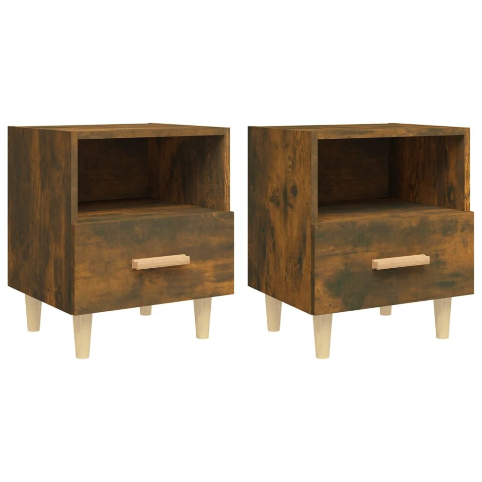 Vidaxl (Smoked Oak, 2) 1/2X Bedside Cabinet Drawer Cabinet Home Telephone Stand Multi Colours