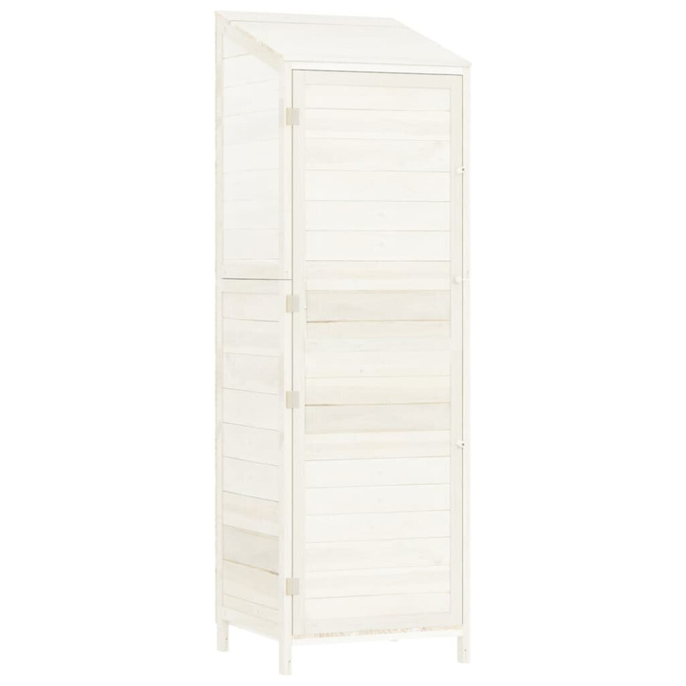 Vidaxl (White, 55 X 52 X 174.5 Cm) Garden Shed Outdoor Storage House Patio Tool Organiser Solid Wood Fir