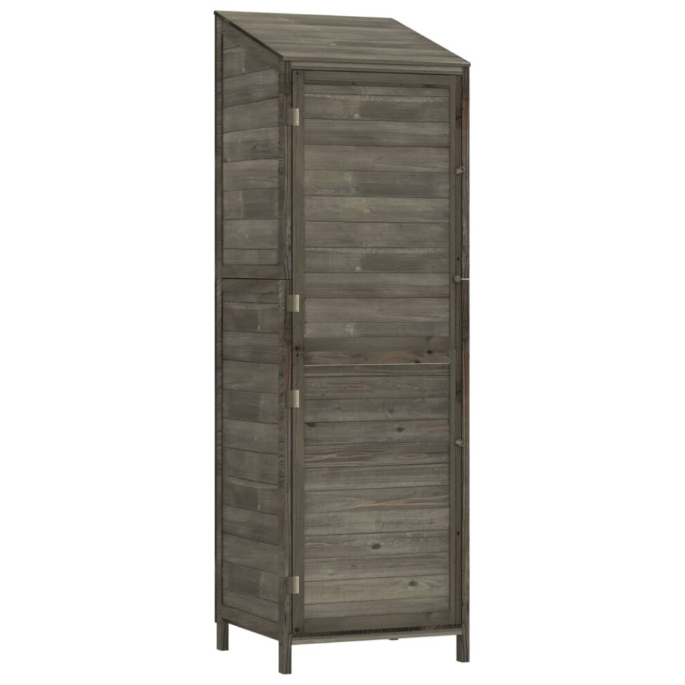 Vidaxl (Anthracite, 55 X 52 X 174.5 Cm) Garden Shed Outdoor Storage House Patio Tool Organiser Solid Wood Fir