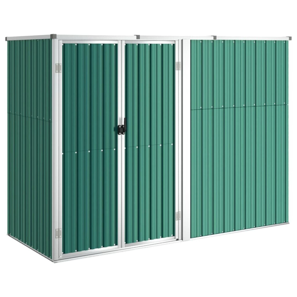 (green, 225 x 89 x 161 cm) vidaXL Garden Tool Shed Galvanised Steel Tool Storage Shed Multi Colours/Sizes