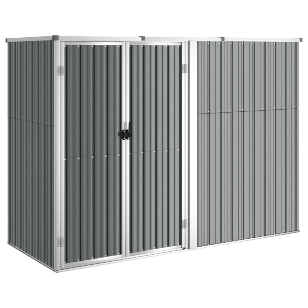 (grey, 225 X 89 X 161 cm) vidaXL Garden Tool Shed Galvanised Steel Tool Storage Shed Multi Colours/Sizes