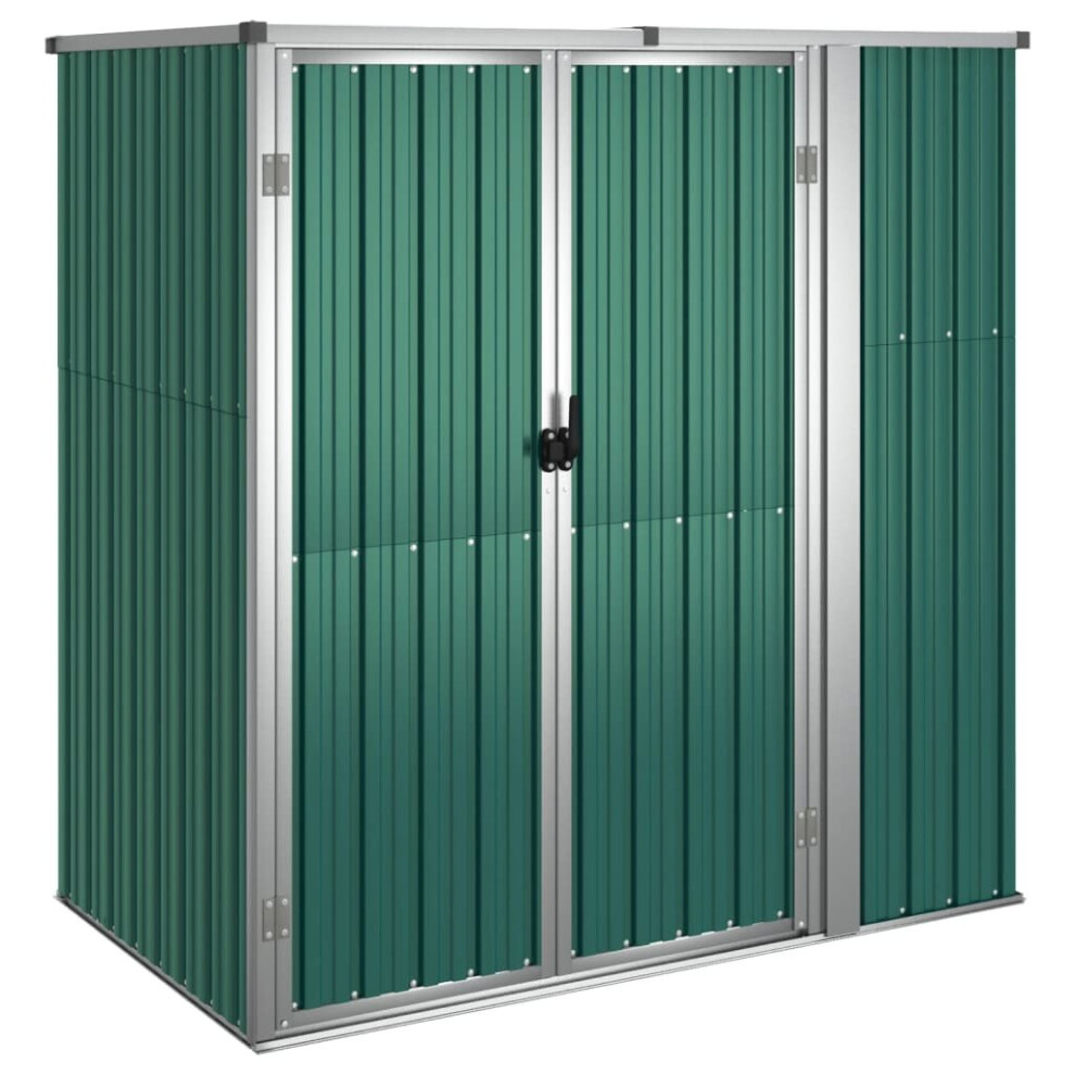 (green, 161 x 89 x 161 cm) vidaXL Garden Tool Shed Blanket Box Outdoor Tool Storage Shed Galvanised Steel