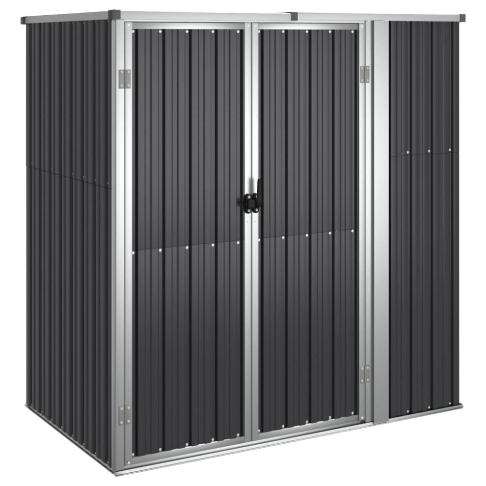 (anthracite, 161 x 89 x 161 cm) vidaXL Garden Tool Shed Blanket Box Outdoor Tool Storage Shed Galvanised Steel