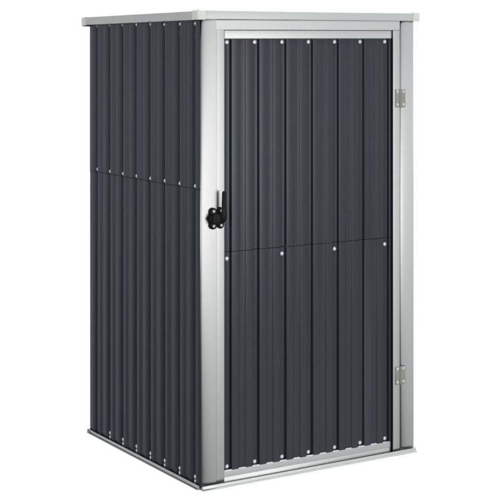 Vidaxl (, 88 X 89 X 161 Cm) Garden Tool Shed Blanket Box Outdoor Tool Storage Shed Galvanised Steel Anthracite