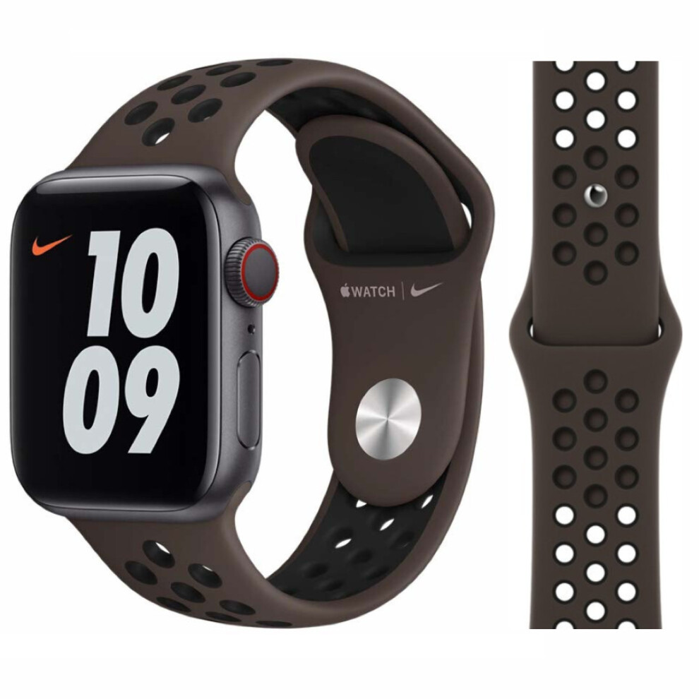 (Ironstone/Black) Apple Nike Sport Band Strap (38mm / 40mm / 41mm)