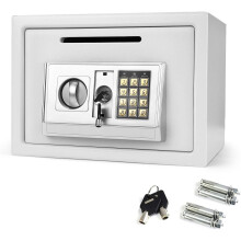 (White, 16L(250*350*250 With a Slot)) 4.6L/8.5L/16L Digital Steel Safes Security Box Office Cash Locker