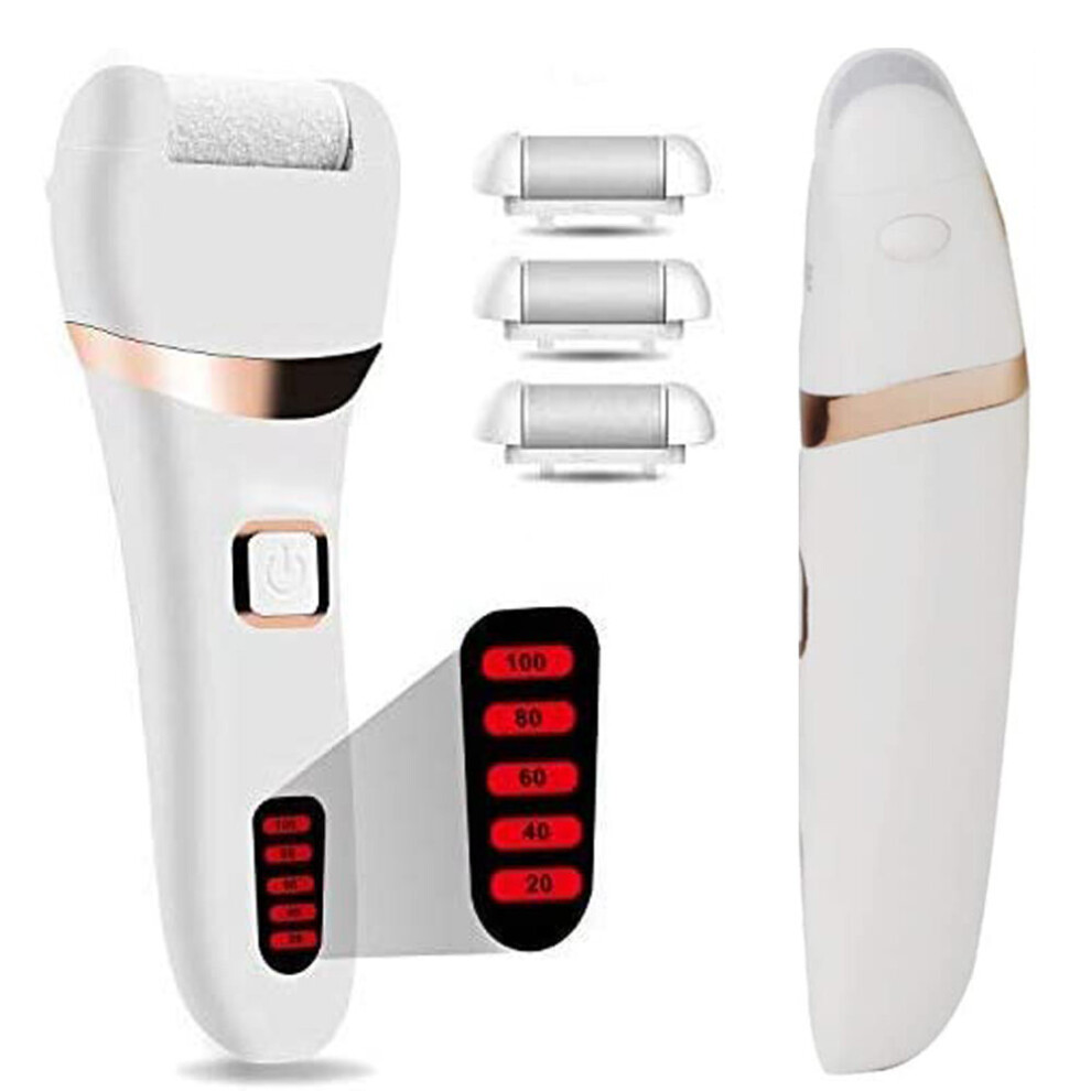 Electric Foot File, USB Rechargeable Hard Skin Remover with 3 Rollers