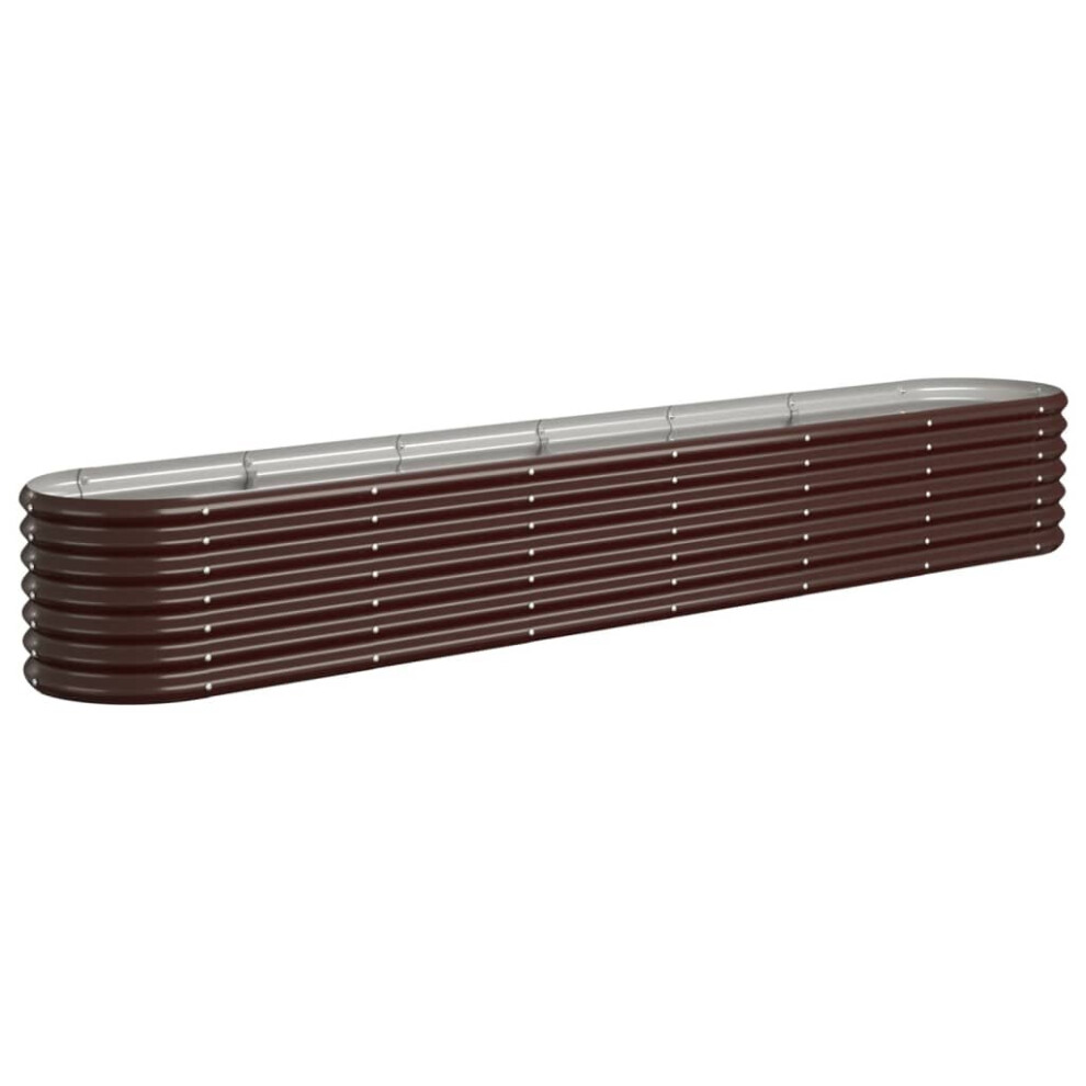 Vidaxl (Brown, 260 X 40 X 36 Cm) Garden Planter Patio Flower Pot Raised Garden Bed Powder-Coated Steel