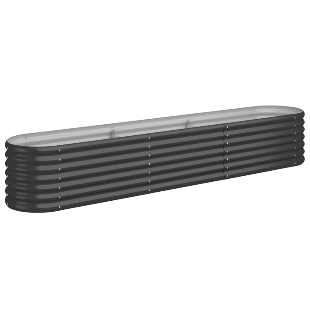 Vidaxl (Anthracite, 224 X 40 X 36 Cm) Garden Planter Patio Flower Pot Raised Garden Bed Powder-Coated Steel