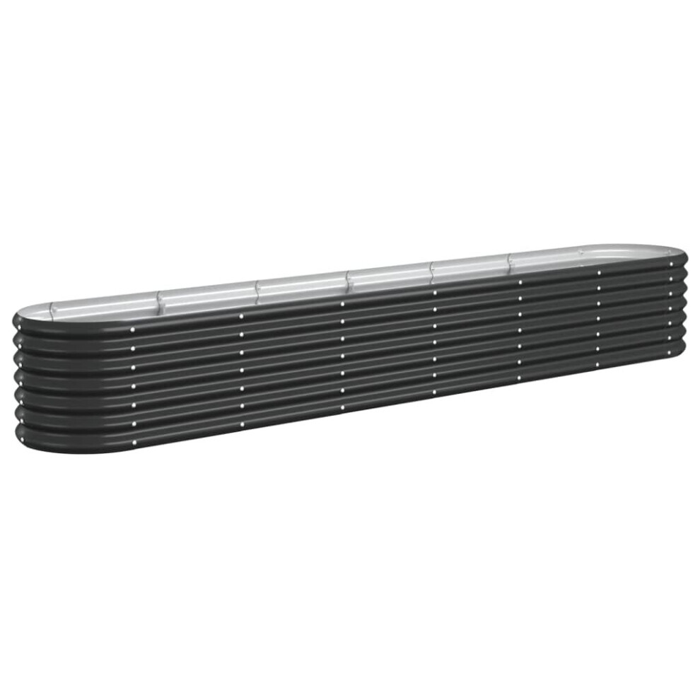 Vidaxl (Anthracite, 260 X 40 X 36 Cm) Garden Planter Patio Flower Pot Raised Garden Bed Powder-Coated Steel