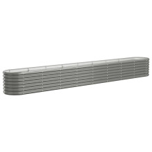 (grey, 332 x 40 x 36 cm) vidaXL Garden Planter Patio Flower Pot Raised Garden Bed Powder-coated Steel