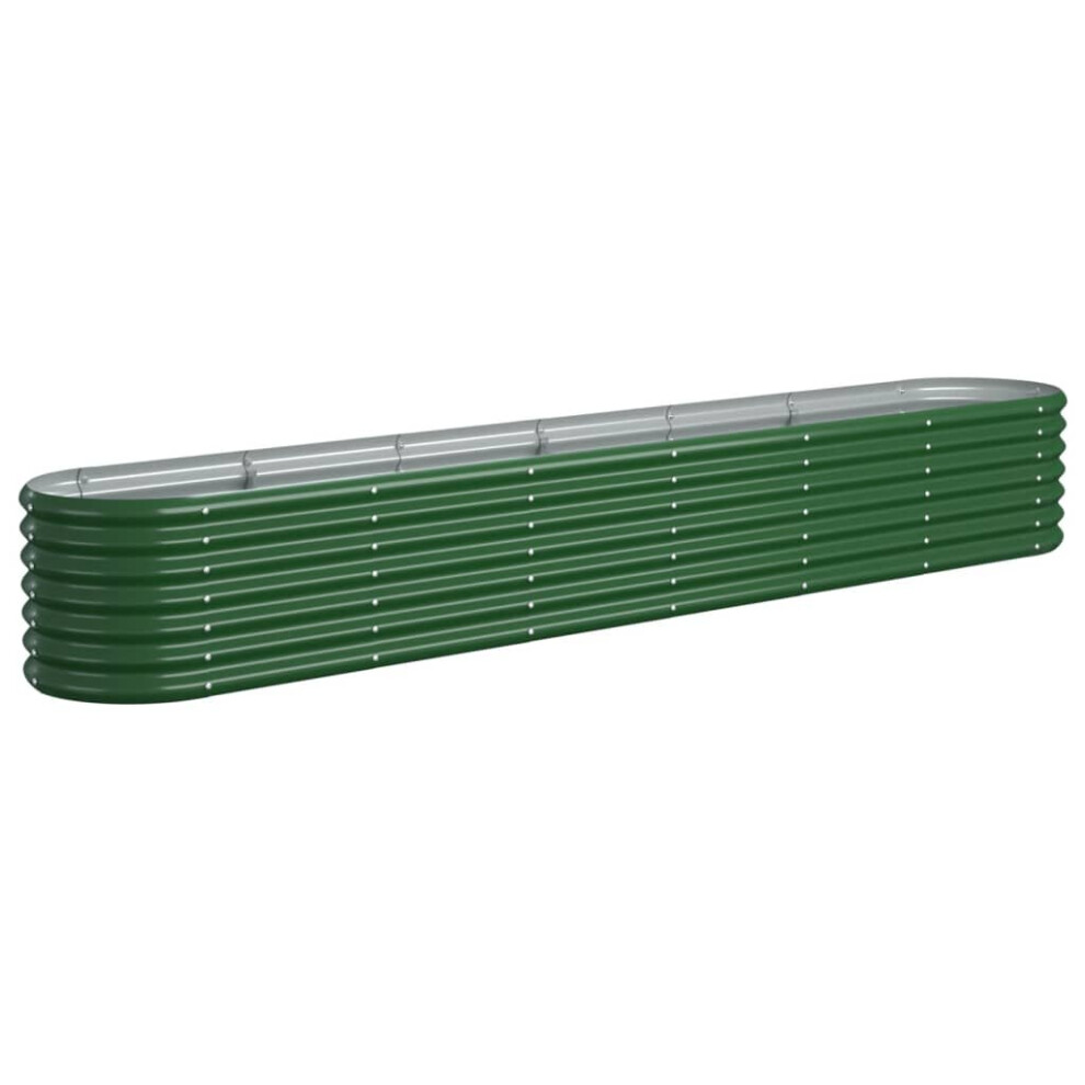 Vidaxl (Green, 260 X 40 X 36 Cm) Garden Planter Patio Flower Pot Raised Garden Bed Powder-Coated Steel
