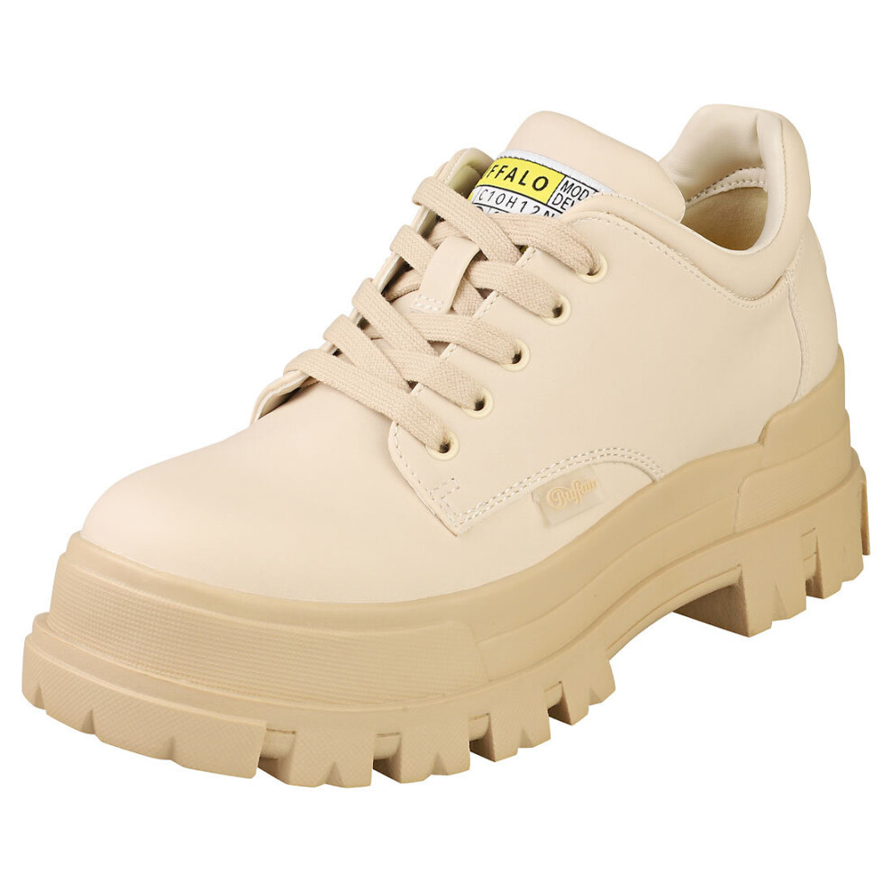 Buffalo Aspha Cls Vegan Womens Fashion Trainers in Beige - Size 6.5 UK