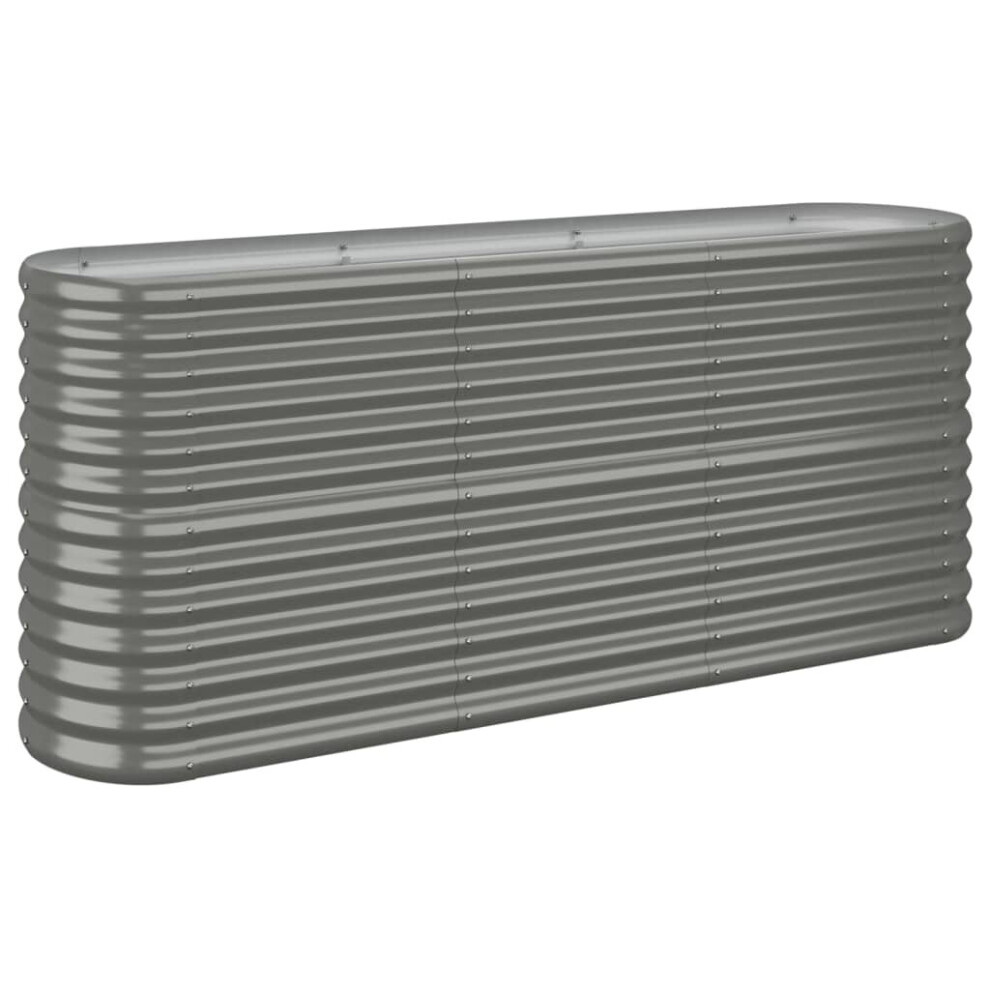 Vidaxl (, 152 X 40 X 68 Cm) Garden Planter Patio Flower Pot Raised Garden Bed Powder-Coated Steel Grey