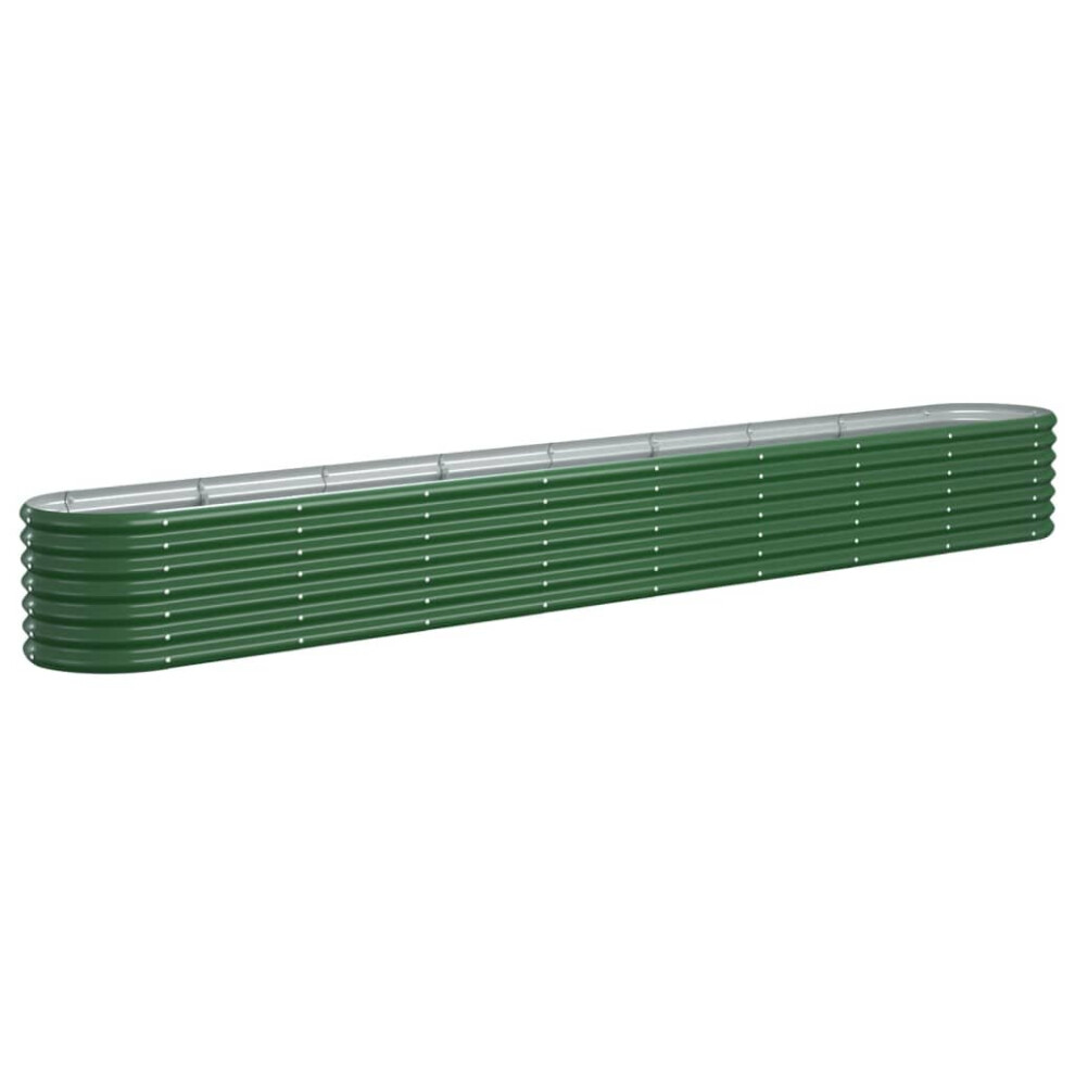 Vidaxl Green Garden Raised Bed Galvanised Steel 332X40x36 Cm - Image 4