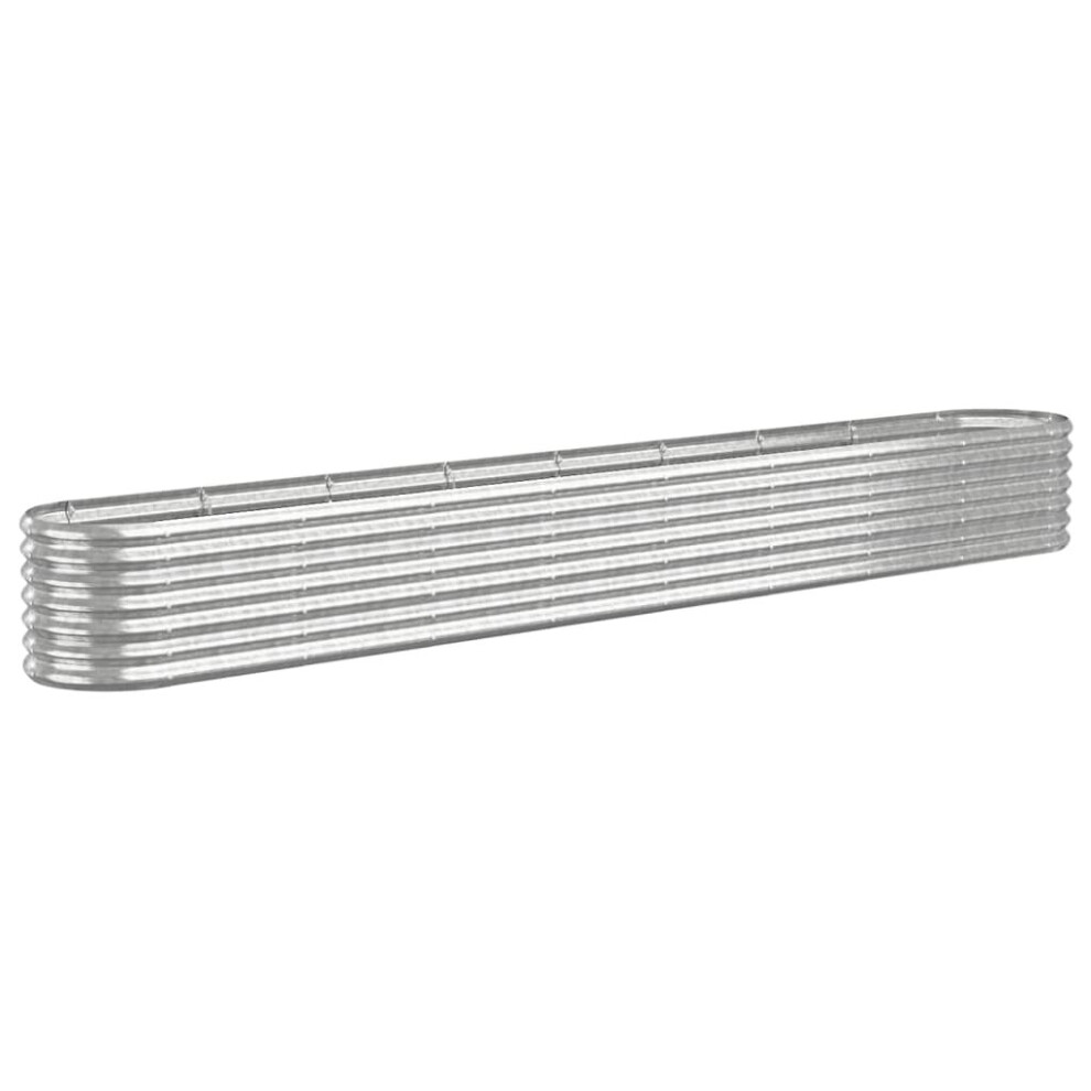 vidaXL Garden Raised Bed Galvanised Steel 332x40x36 cm Silver - Image 2
