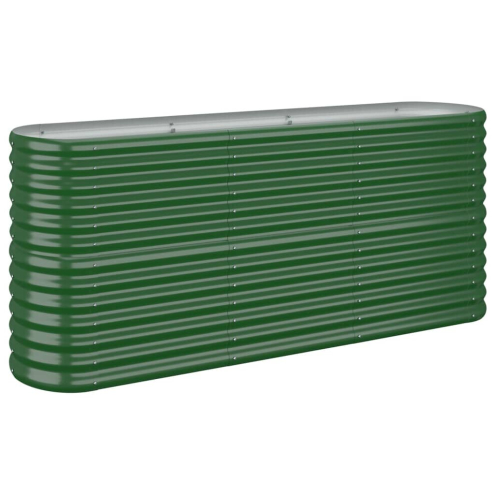Vidaxl (, 152 X 40 X 68 Cm) Garden Planter Patio Flower Pot Raised Garden Bed Powder-Coated Steel Green