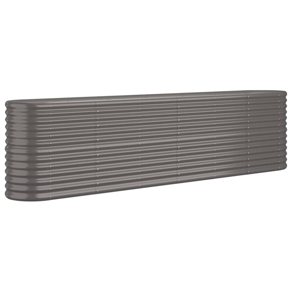 Vidaxl (, 260 X 40 X 68 Cm) Garden Planter Patio Flower Pot Raised Garden Bed Powder-Coated Steel Grey