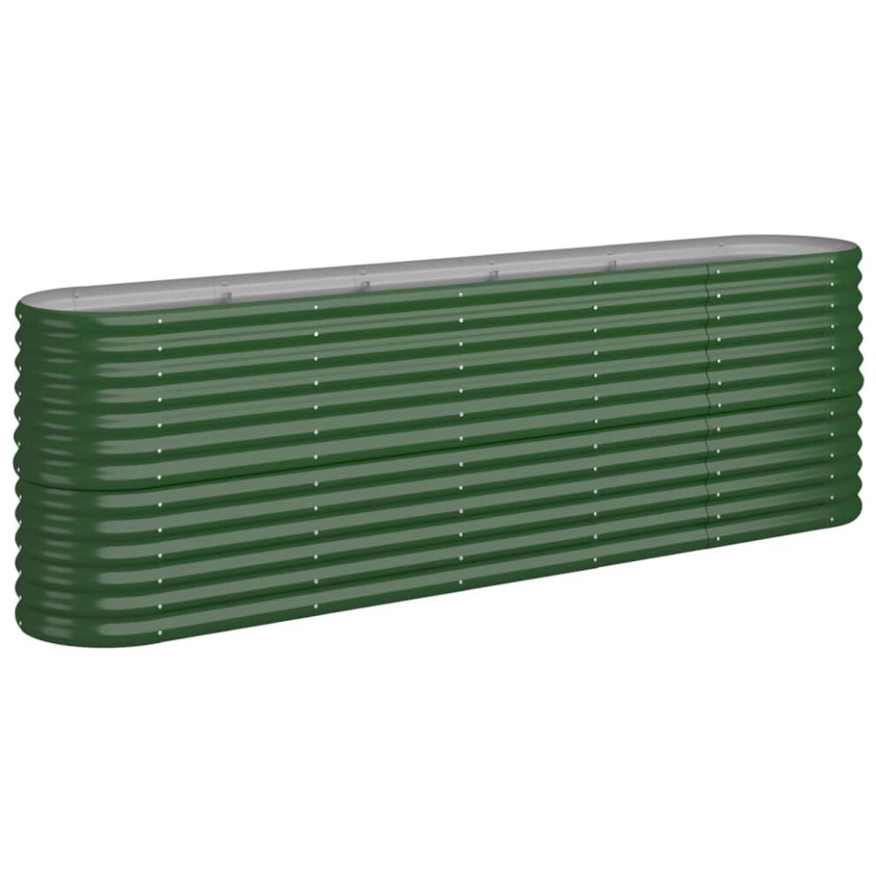 Vidaxl (, 224 X 40 X 68 Cm) Garden Planter Patio Flower Pot Raised Garden Bed Powder-Coated Steel Green