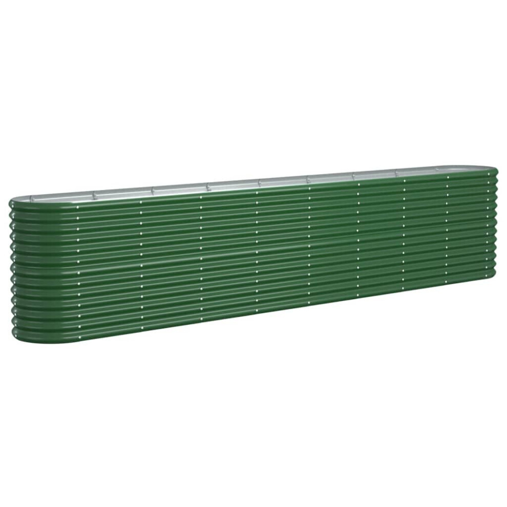 Vidaxl (Green, 332 X 40 X 68 Cm) Garden Planter Patio Flower Pot Raised Garden Bed Powder-Coated Steel